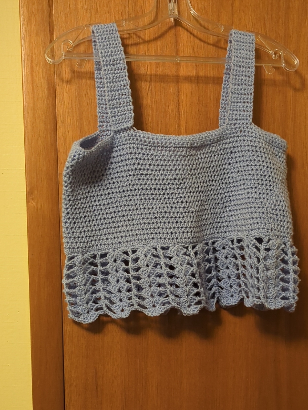 Hand Crafted Light Blue Crochet Tank Top New
